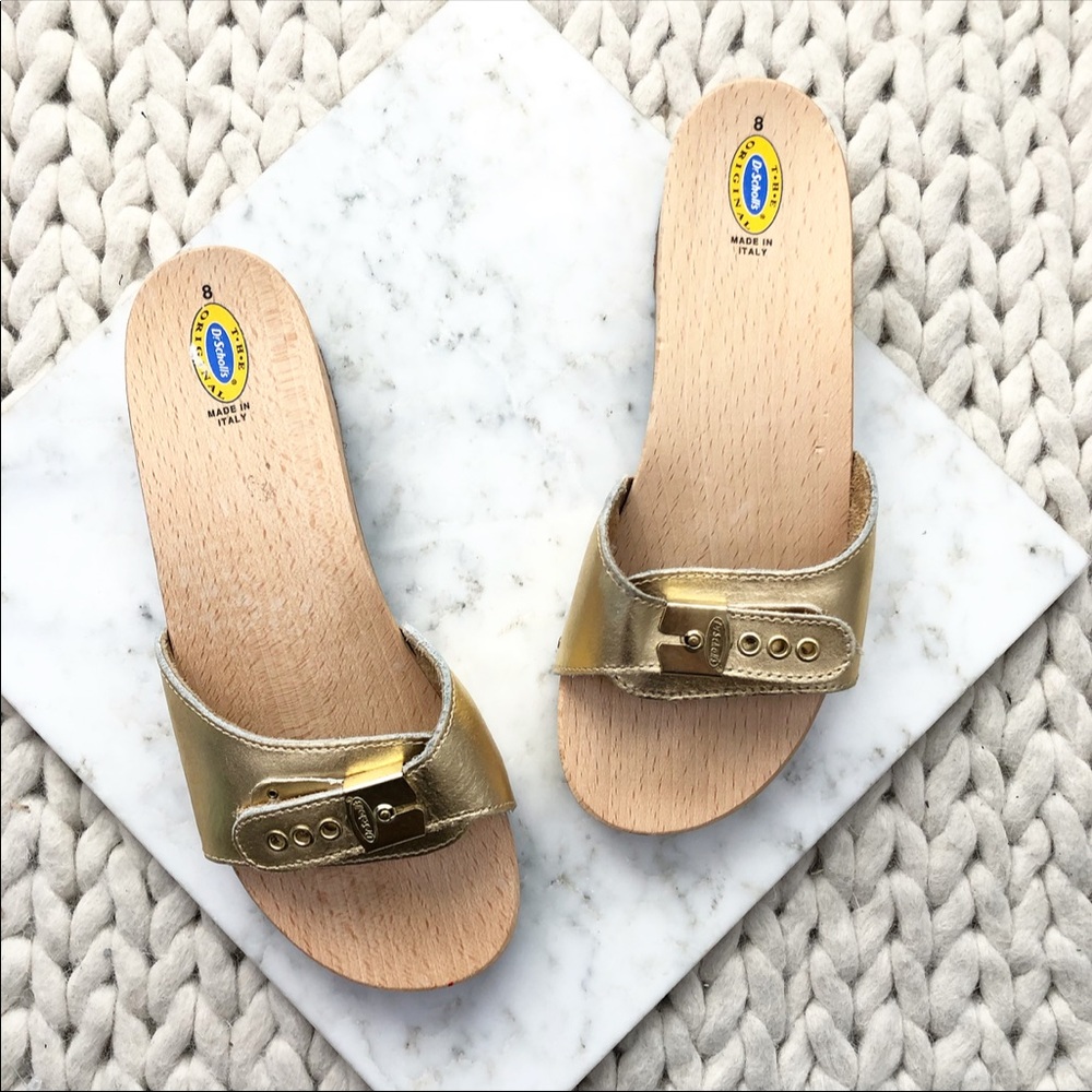 Dr. Scholl’s Gold Metallic Original Clog Sandals